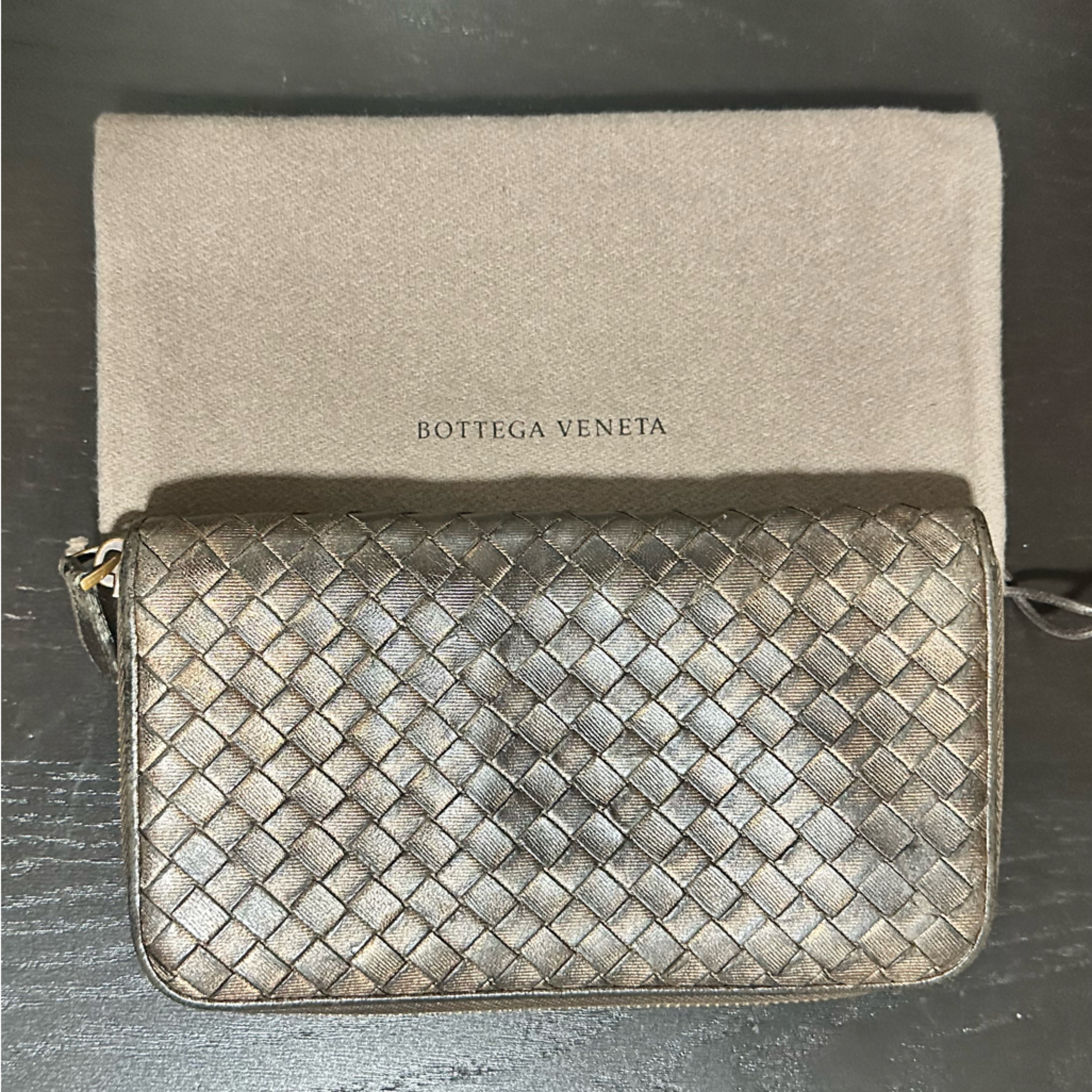 Bottega Veneta Long Wallet Intrecciato Leather - Guc